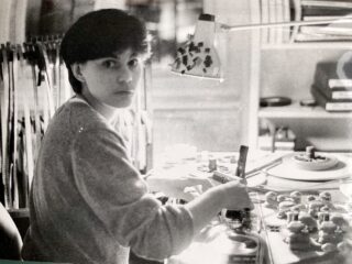 Bettina Böhler 1987 im Schneideraum