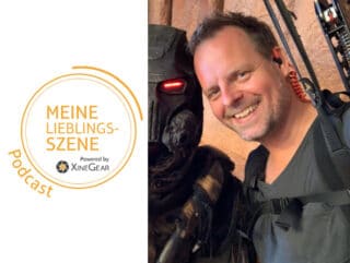 DoP Florian Emmerich mit dem Podcast-Logo "Meine Lieblingsszene"