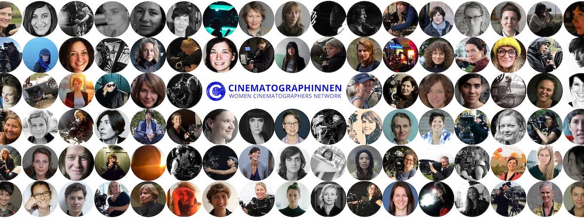Cinematographinnen-Banner mit vielen Porträtfotos