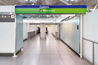 Green Channel at Stansted Airport